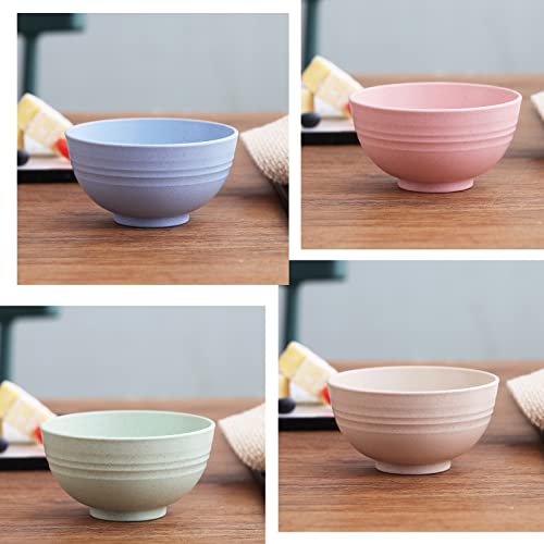 Alwaysu 12 Oz Small Bowls Set Of 4 Cereal Dessert Snack Bowl 4.6 Inch Small Prep Serving Bowl For Rice, Side Dishes, Condiment, Dipping, Lightweight Wheat Straw #TOP7