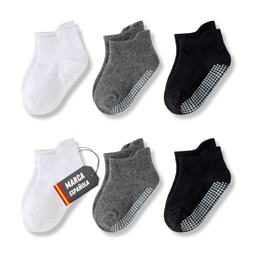 POPYS® Calcetines antideslizantes de Algodón para Niños Multicolor | Calcetines para Niños y Niñas para todo tipo de actividades (FR/ES, Números, 27, 31, Regular, 6, Multicolor)