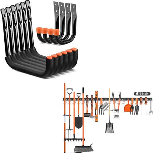 HORUSDY Garage Hooks, Wall Mount Tool Organizer