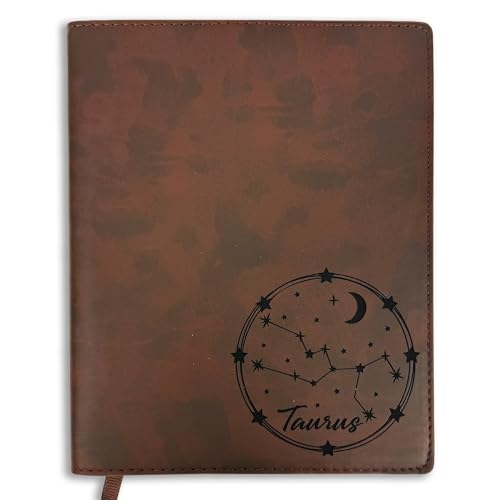 Journal en cuir rechargeable Taurus avec 300 pages lignées en simili cuir végan gravé