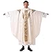 BLESSUME Priest Celebrant Chasuble Catholic Church Father Mass Vestments Robe (Ivory White)