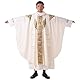 BLESSUME Priester Messgewand Kirche Vater Masse Pastor Stickerei Robe mit Stole, Weiß, One Size