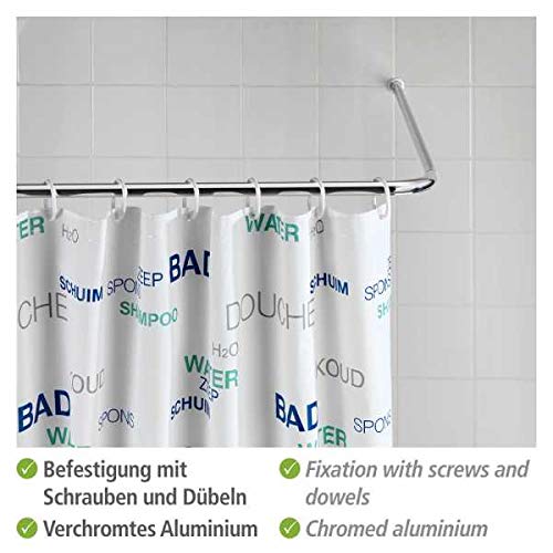 Tringle douche angle adaptable WENKO barre aluminium combinable inox - 3