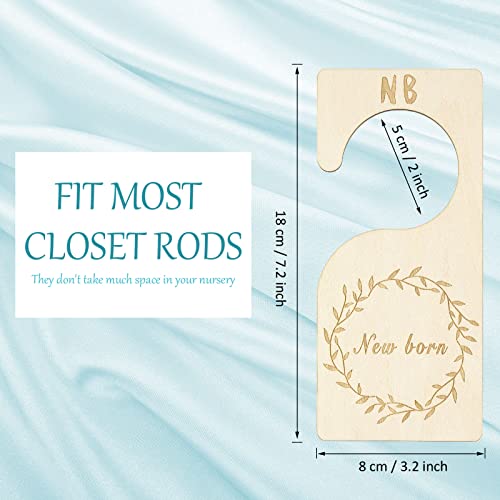7 Pieces Baby Closet Size Divider Wooden Baby Closet Organizers Hanging Closet Dividers From Newborn Infant To 24 Months For Home Nursery Baby Clothes (Wood Color) #TOP1