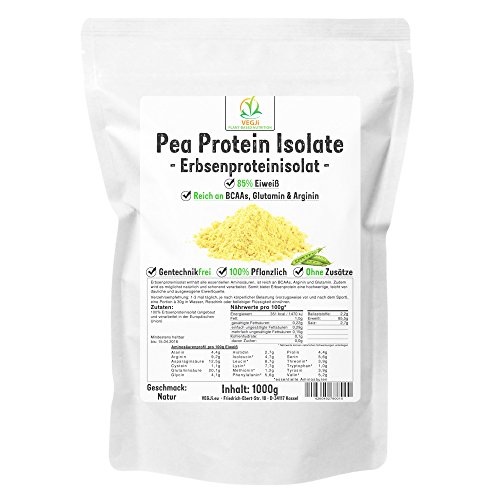 Erbsenproteinisolat 1000g Natur, 85% Eiweiß, Vegan, Laktosefrei, Lower Carb Cover