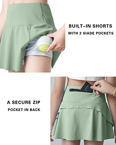 LETAOTAO Girls' Tennis Skirt Golf Skort Kids Athletic with Zip Pockets and Shorts UPF50+4