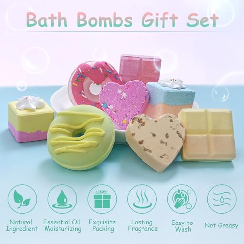DR. LU Bath Bombs Gift Set, 8 PCS Shower Bath Bombs with Different Organic Essential Oils, Handmade Natural and Organic SPA Aromatherapy Bubble Bath Bombs for Women Kids Birthdays Christmas Gifts - Image 5