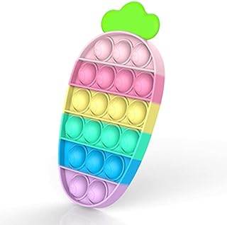 Yefun Pop Bubble Sensory Fidget Toy, Autism Special Needs Stress Reliever Anxiety Relief Toys, Extrusion Bubble Fidget Toys, Kids Toys Poppet Fidget Toy (Rainbow Carrots)