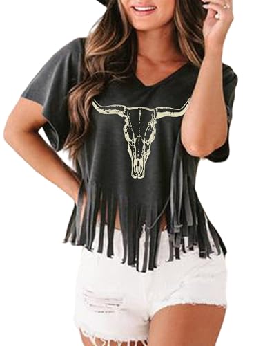 Nashville Tshirt for Women Country Concert Fringe Tops Country Music Shirts Short Sleeve Cowgirl Graphic Tees