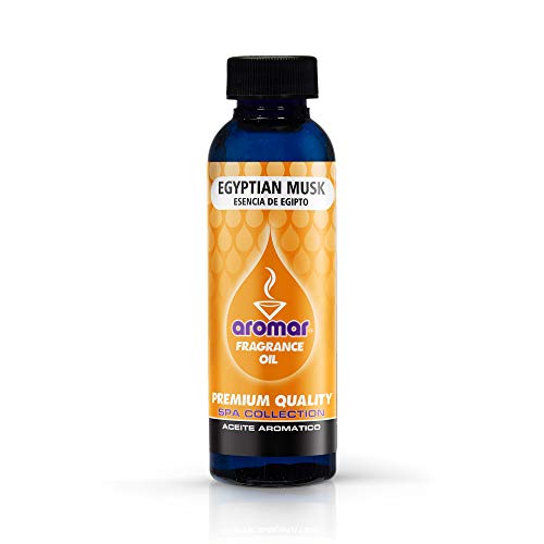 AROMAR Premium Fragrance Oil, Pack of 3 Egyptian Musk 2oz. Bottles. Long Lasting Aromatic Scent, Fresh and Revitalizing Aromatherapy for Living Room, Bedroom, and Kitchen