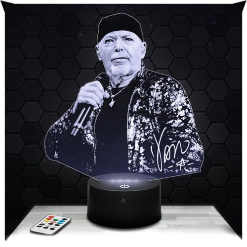 Lampephoto.fr - Lampada 3D Vasco RosSiautore Compositore Interprete, Luce Notturna Tattile Led, Effetto Ologramma 3D, Idea Regalo Natale Compleanno Uomo Donna, Oggetto decorativo camera