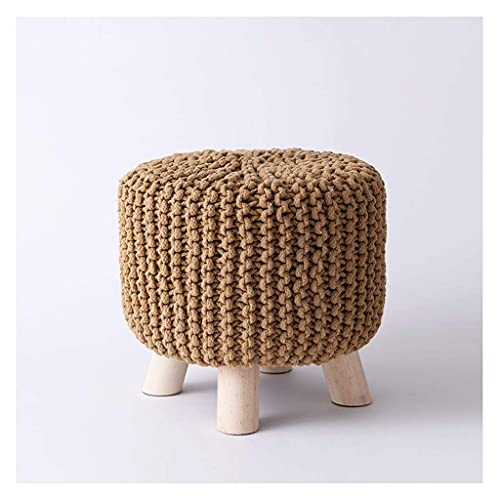 Repose-pieds en coton tissé à la main kaki, la douceur artisanale au cœur de votre salon