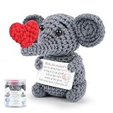 Kovtesiu Birthday Gifts for Mom from Daughter Son,Mothers Day Handmade Crochet Elephant Best Mom Ever Gifts,Moms Birthday Christmas Stocking Stuffers for Mama Mother Small Cute Decor