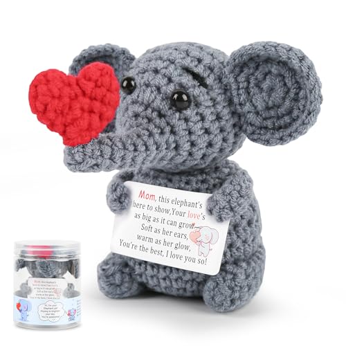 Kovtesiu Birthday Gifts for Mom from Daughter Son,Mothers Day Handmade Crochet Elephant Best Mom...