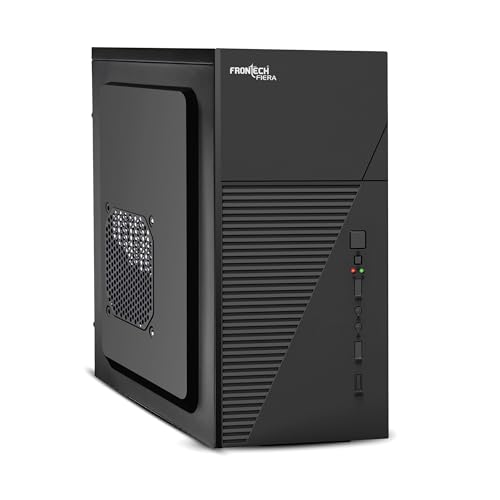 Image of FRONTECH Fiera Silver Computer Cabinet | Home & Office Use | Silver Range | Efficient Airflow Design | Front USB & Audio Ports | Top-Mounted SMPS | ATX /Micro-ATX Motherboard Support (FT-4280)