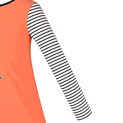 Sunny Fashion Girls Dress Long Sleeve Daisy Flower Striped Casual Cotton3