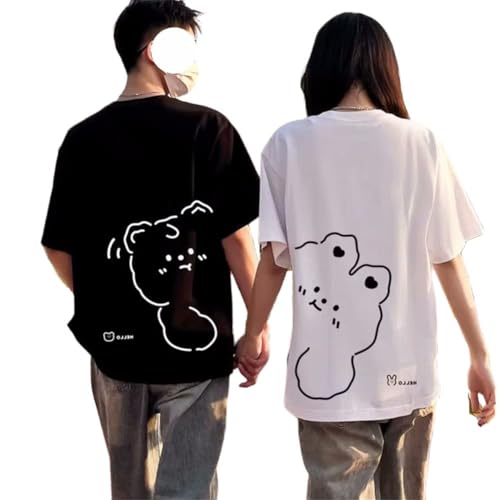 ジュタオピン ペアルック カップル tシャツ ペアグッズ カップル お揃い 服 おそろい カップル 大人 カップル 半袖 トップス ペアルック おそろい 服 ペア服 カップル1着 tシャツ メンズ 半袖 レディース tシャツ ペアルック 家族 服 お揃い ペアルック 服 カップル ブランド カップル ルームウェア お揃いコーデ tシャツ mka2092a-WH-G-2XL（Amazon）