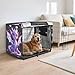 aidingzhi Cage Covers for Dog Crates Privacy Kennel Covers Dog Crate Curtains 42 Inch - Black Cartoon Purple Dragon