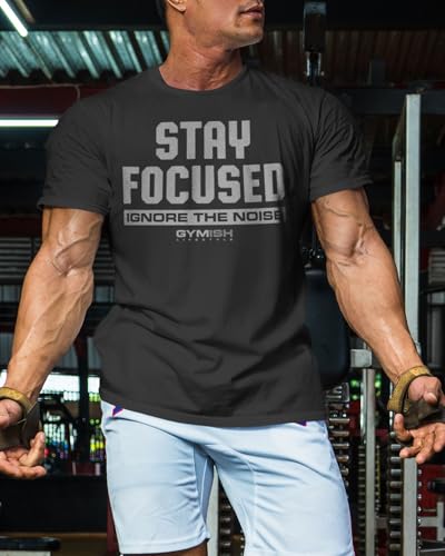 Gymish Lifestyle Stay Focused Mens Bodybuilding T-Shirts Graphic Tees Short Sleeve Workout Shirt3