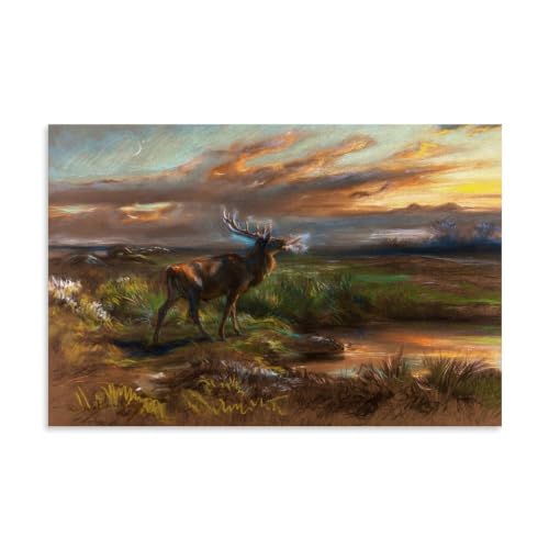 Impression sur toile Rosa Bonheur L'appel du cerf 40,6 x 61 cm une idée cadeau originale d'art