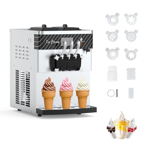 Commercial Ice Cream Machine, 5.3-7.4 Gal/Hour 2450W Soft Serve Ice