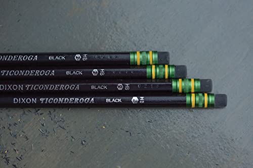 Ticonderoga Pencils, Wood-Cased Graphite #2 Hb Soft, Pre-Sharpened, Black, 10-Pack (13915) #TOP6