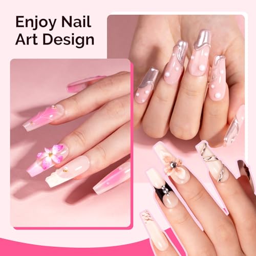 Image of MelodySusie Solid Builder Nail Gel Kit 3D Nail Gels Sculpting Gel for Art Non-Sticky Hand Carving Glue Extension with Sequins Chrome Powder DIY Salon Home 60g