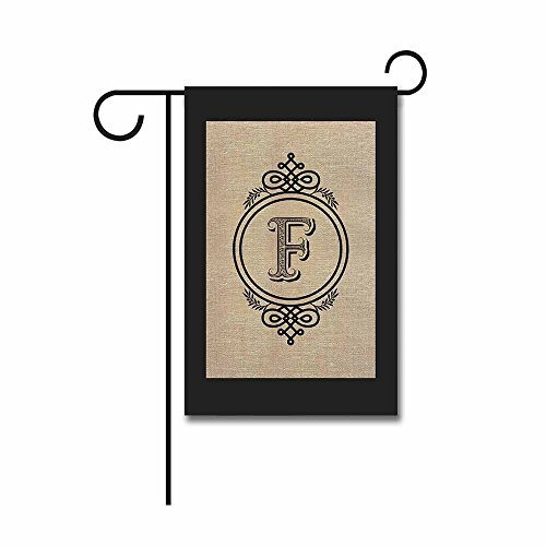 Kafepross Alarm Clock Shape Letter Garden Flags Monogram F Yard Banner 12.5X18 Print Both Sides #TOP13