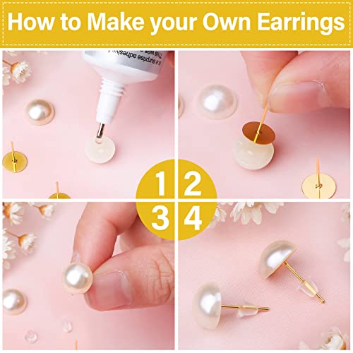 Modacraft 3202Pcs Earring Posts And Backs, Hypoallergenic Stud Earrings Making Supplies Kit Including Stainless Steel Earring Post Earring Backs, Rubber Earring Backs, Jump Rings For Jewelry Making #TOP6