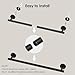 FORIOUS Black Towel Bar for Bathroom Wall, 24 Inch Stainless Steel Towel Racks for Bathroom, Includes Wall Mounting Hardware (Matte Black,Total Length 26-Inch)