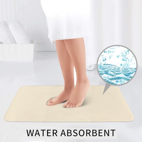 Tapis de sol antidérapant Lychee lot de 3 blanc à séchage rapide
