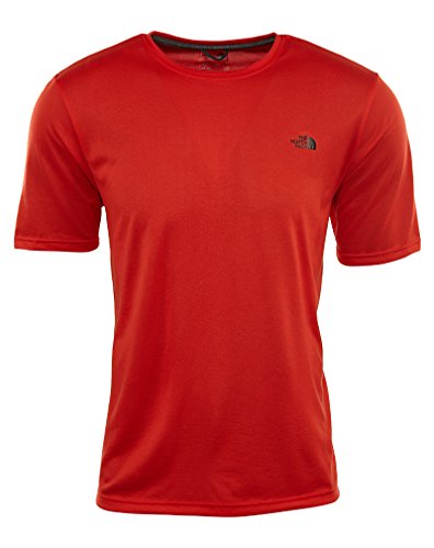 The North Face Mens Short Sleeve Reaxion Amp Crew Fiery Red/TNF Black XL