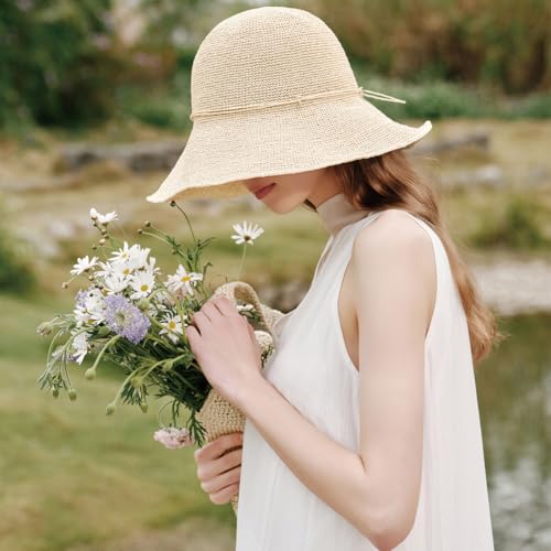 Sombrero de Playa de Paja Raffia para Mujer KORADI miniatura 7