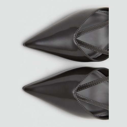 Black Kitten Heels for Women Pointed Toe Pumps Low Heel Slingback Strappy Heels with Buckle Dress Shoes for Dating Party Working4