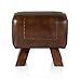 Pureday Schneider Home Hocker Bock - Lederhocker - Retro-Look - Braun - ca. B38 x T36 x H30 cm