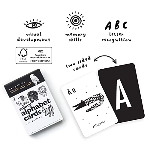 Educational Flashcards For Babies, Black And White Animal Alphabet Learning Cards, Double Sided, Ideal For Visual Stimulation, Cognitive Development In Babies And Toddlers #TOP1