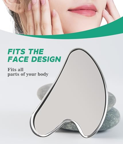 Aço inoxidável Gua Sha aço inoxidável Guasha Metal Gua Sha Ferramentas faciais Massagem Guasha Ferra