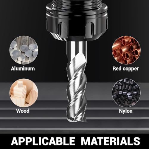 Image of 3-Flute Carbide End Mill for Aluminum & Copper - 3 /4 inch Diameter, 4 inch OAL, Compatible with CNC Mills & Routers