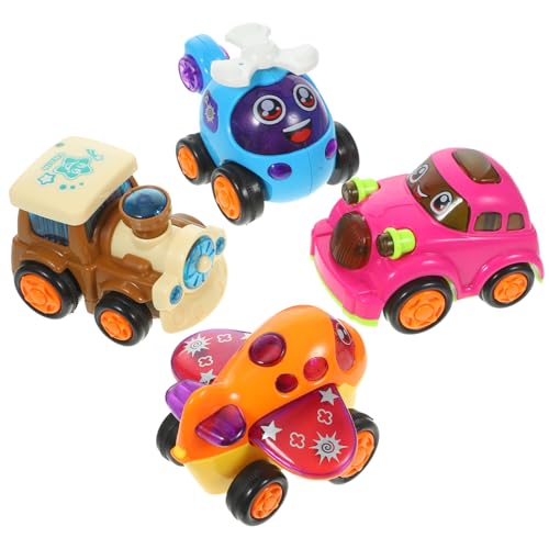VICASKY 4 Stück Teiliges Tragbares Verschleißfestes Batterieloses Fahrzeugspielzeug Sicher Poliert Energiesparend als Geschenk für Jungen und Mädchen Zufällige Farbe Zufällige Farbe