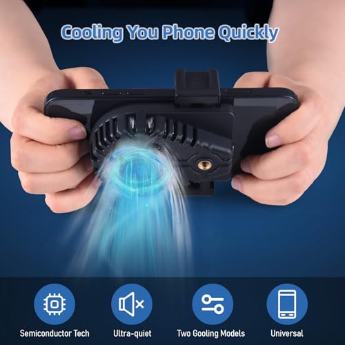 Yctze Enfriador de Teléfono Ventilador de Refrigeración con Fuente de Alimentación de 5 V 2 A para Juegos Transmisión en Vivo Soportes Dobles para Zapata Fría y para Teléfono - imagen 7