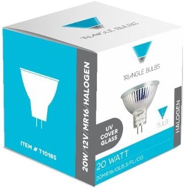 Triangle Bulbs 71266 20-watt MR16 with UV Front Glass 20W 12V Halogen Flood Reflector Light Bulbs, (Pack of 10)