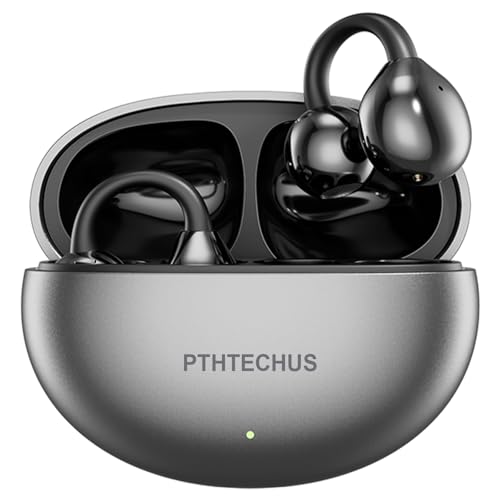 PTHTECHUS Écouteurs Bluetooth sans Fil Sport - Casque Ouvert à Clip, Casque Bluetooth Sport 5.4, 8H Autonomie, 4.3g Léger, Adapté Cyclisme Course à Pied & Gym, Noir...