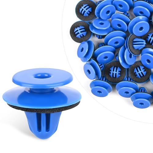 Image of GOOACC 50Pcs Blue Nylon Wheel Arch Opening Moulding Exterior-Wheel Fender Flare Moulding Clips Retainers with Sealer Compatible with VW /Audi 8U0-853-909, 8U0853909