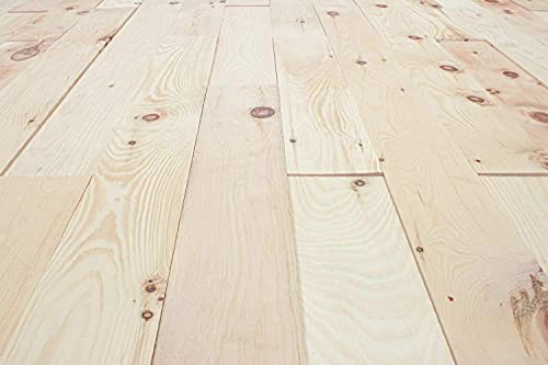 wodewa Wandverkleidung Holz selbstklebend 3D Echtholz Zirbe 1m² Wandpaneele Moderne Wanddekoration Holzverkleidung Holzwand Wohnzimmer Küche Schlafzimmer