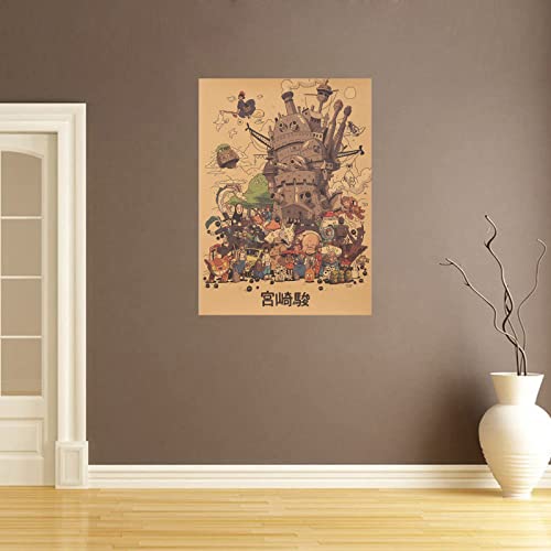 Japanese Anime Poster Hayao Miyazaki Collection 20''X14'' Unframed Kraft Paper Studio Ghibli Poster Retro Japanese Movie Poster Studio Ghibli Decor Studio Ghibli Collection Anime Poster Print Cheap Posters Under 10 Dollars #TOP4