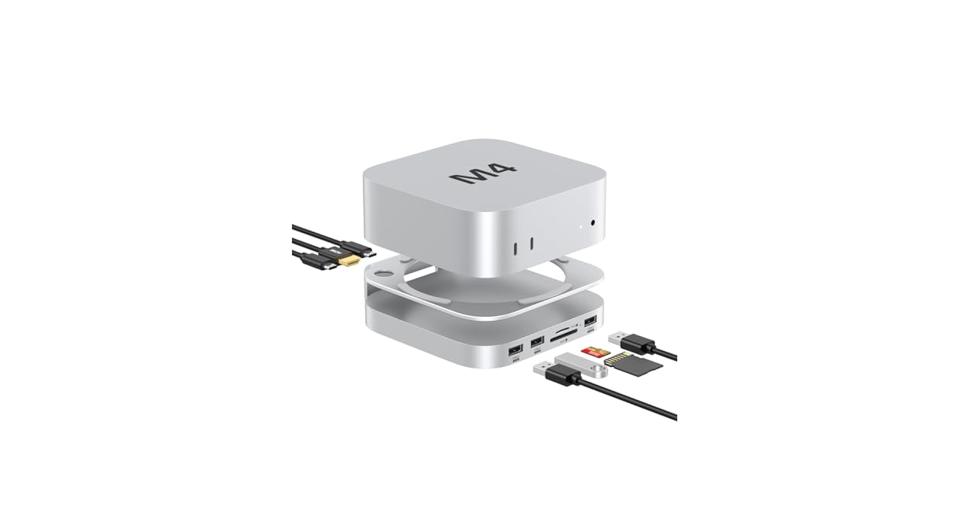 Amazon.com: Akyyajaure Mac mini Hub: 10 in 1 Aluminum Stand
