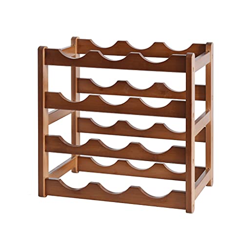 Soporte para botellas de vino de bambú para encimera miniatura 1