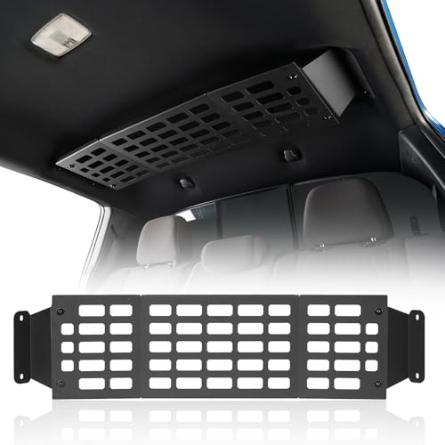 Hooke Road Tacoma Overhead MOLLE Panel Interior Ceiling Storage Rack for 2016-2023 Toyota Tacoma 3rd Gen Double Cab, Back Seat Organizer Accessories