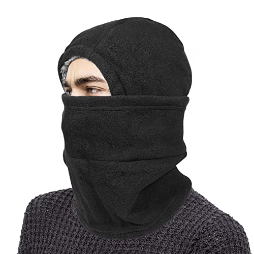 BESPORTBLE Sturmhaube Gesichtsmaske Winter Warme Kopfbedeckung Plüsch Samtkappe Schnee Skifahren Radfahren Vollmaske für Erwachsene Männer Frauen, Schwarz