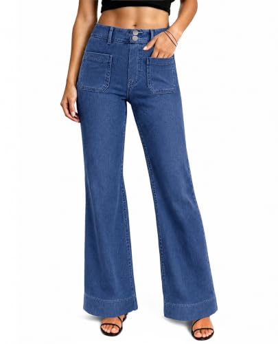 FireSwan Straight Leg Jeans for Women High Waist Stretchy Denim Pant Trendy